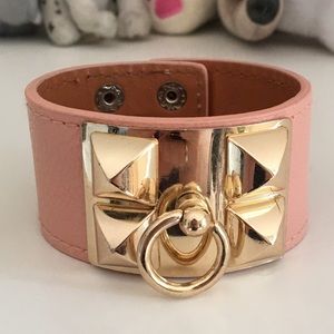 2B Bebe millennial pink cuff with gold studs